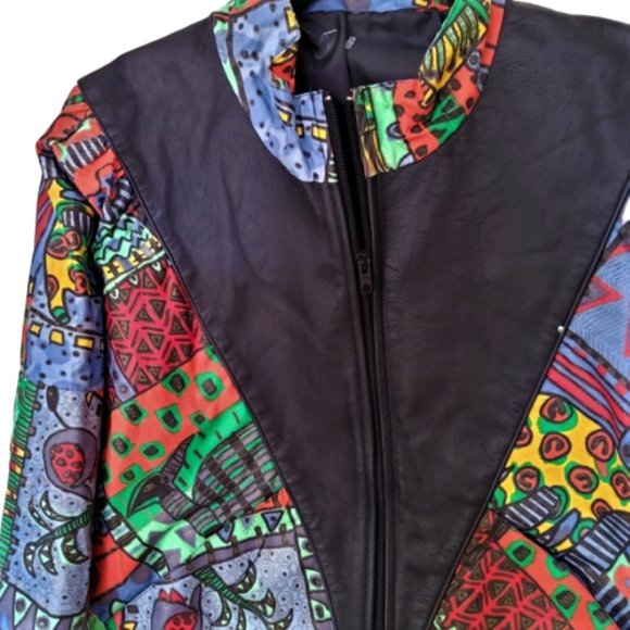 Vintage 80s multi-color animal print oversized jacket - Picture 5 of 11